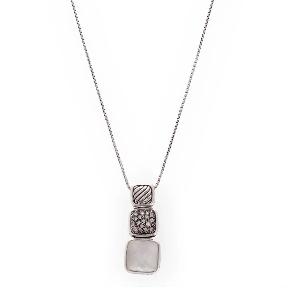 David Yurman Sterling Silver Chicklet Necklace